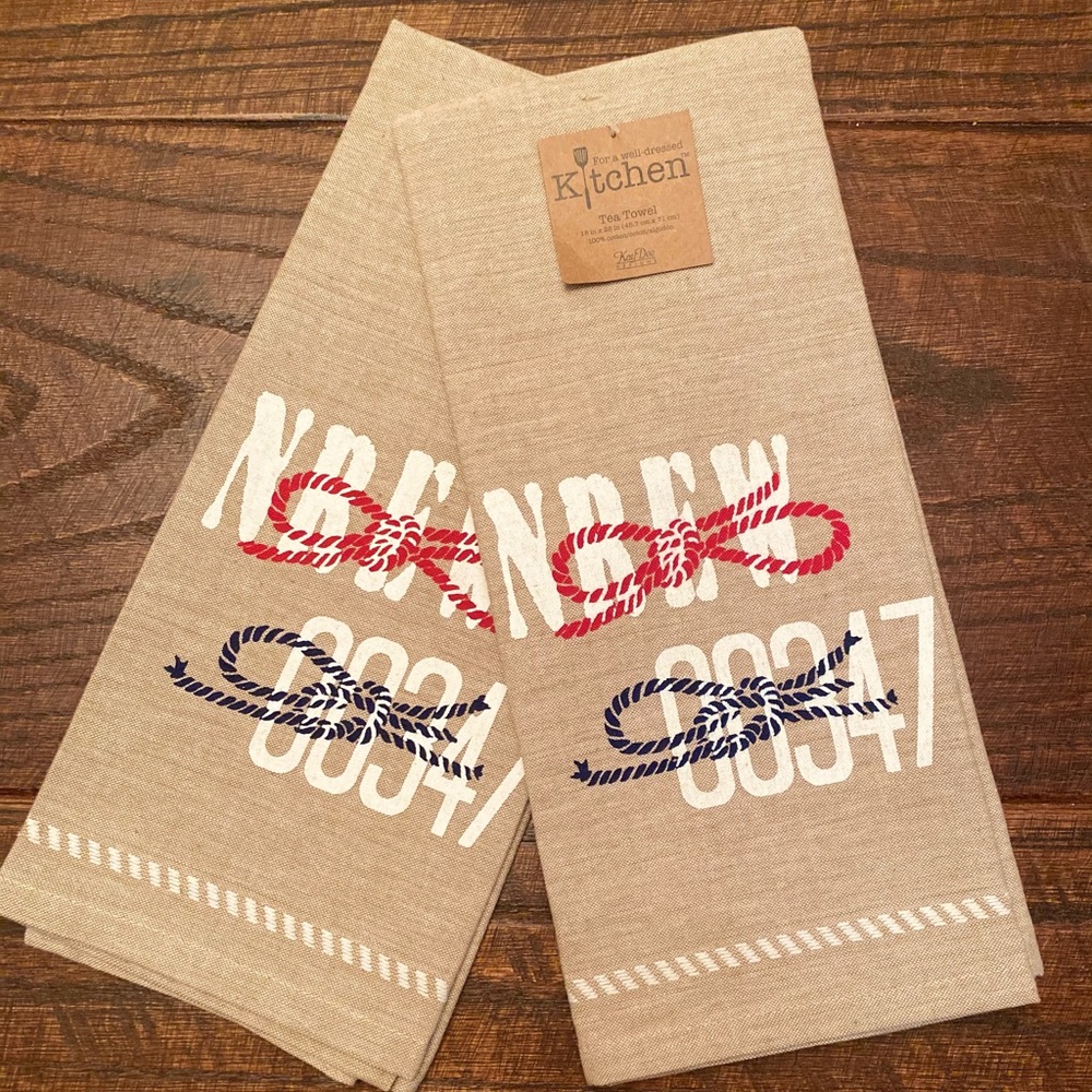 Oars & Paddle Dish Drying Mat & Rowing Kitchen Tea Towels Set, Nautical Ropes - Picture 12 of 15